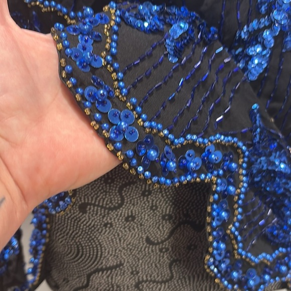 SWEE LO New York 100% Silk & Sequins beaded VTG blouse size M - Picture 6 of 14